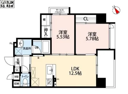 2LDKの間取り画像