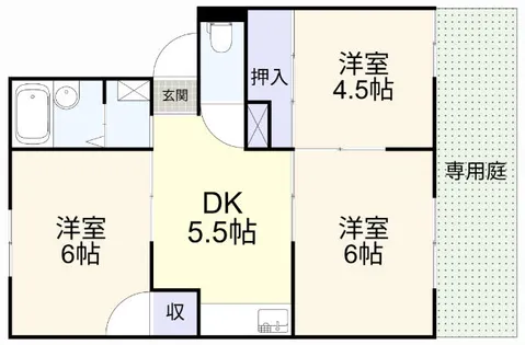 ルミエール曽根 B棟【102号室】の間取り