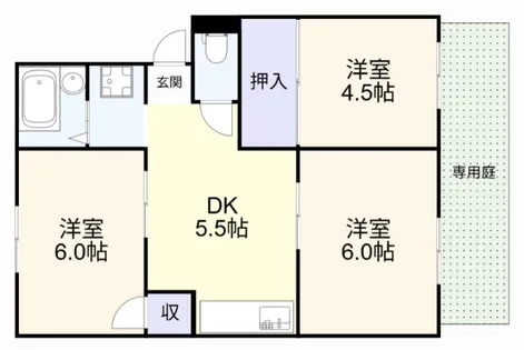 ルミエール曽根 B棟【102号室】の間取り