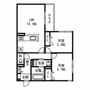 D-residence西野B棟【1階】の間取り