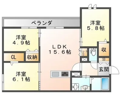 Sourire d’ange. スーリール ダンジュ【1階】の間取り
