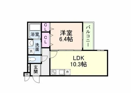 フェリシアーク 加美【1階】の間取り