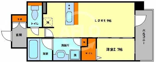 コンフォリア・リヴ南森町Q【3階】の間取り