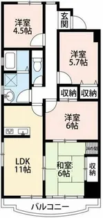 愛知県岡崎市真福寺町字中ノ坂【マンション】の間取り