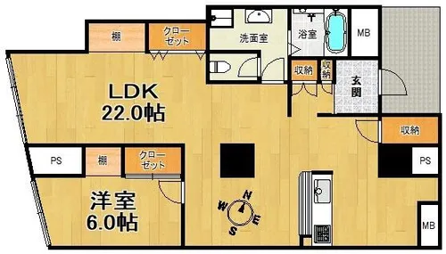 兵庫県神戸市兵庫区荒田町1丁目【マンション】の間取り