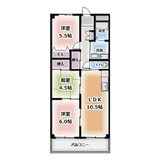 サンローゼⅡ【202号室】の間取り