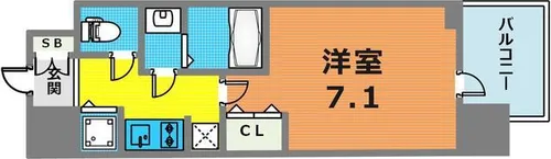 ラヴ神戸三宮【3階】の間取り