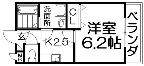 エクレール南中振【2階】の間取り