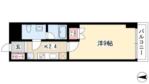スクエア名駅南【508号室】の間取り