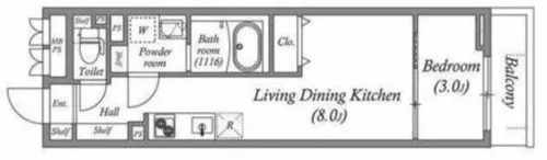 S-MOVE緑橋Ⅱ【1階】の間取り