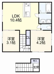 オールタイムハイツ与原【101号室】の間取り