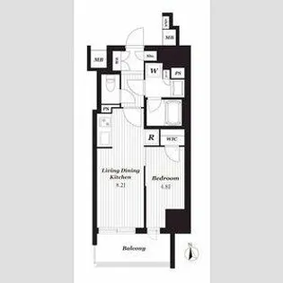 オープンレジデンシア金山セントラル【5階】の間取り