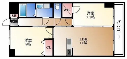 S-FORT鶴舞marks【14階】の間取り