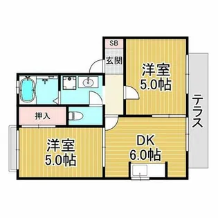 ギュゼール夙川【2階】の間取り