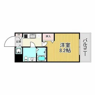 エス・キュート尼崎II【8階】の間取り