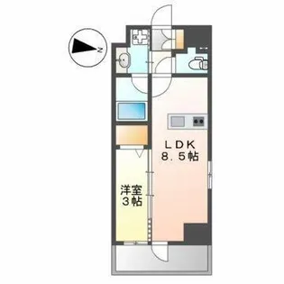 ルネフラッツ黒川Ⅱ【11階】の間取り