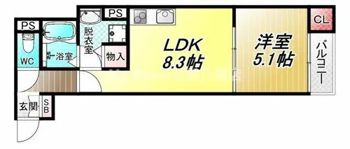 コレクト八尾駅前【1階】の間取り