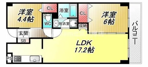 ルミエール八尾【3階】の間取り