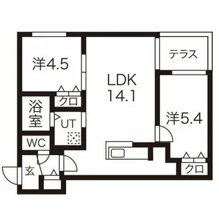ブランシャールKT&Y麻生【1階】の間取り