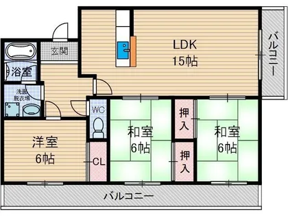 グランドール山口【3階】の間取り