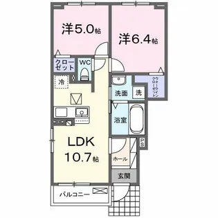 アイビー コートA【1階】の間取り