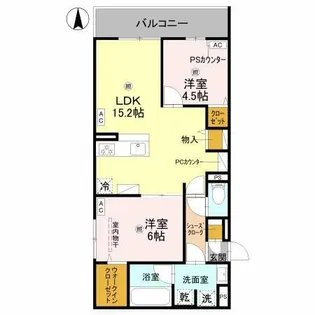 COCORU平野西【1階】の間取り