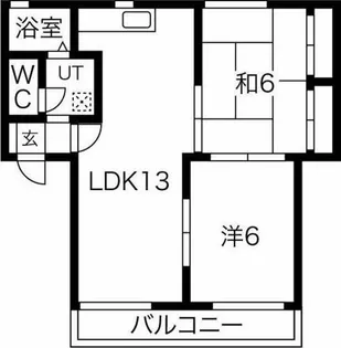 グレース北野B棟【1階】の間取り