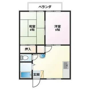 サンビレッジ美原【A102号室】の間取り