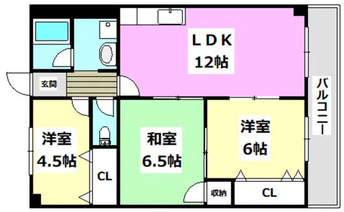 ヒルサイドテラス千里丘【3階】の間取り