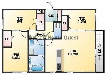 Kaketto Brickowski【201号室】の間取り