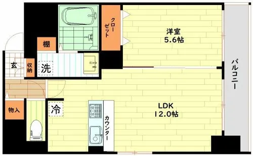 大阪府大阪市中央区玉造2丁目【マンション】の間取り