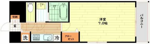 大阪府大阪市中央区玉造2丁目【マンション】の間取り