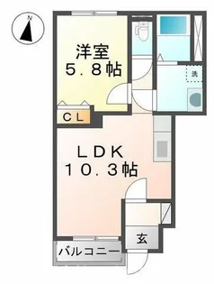 プランドール【101号室】の間取り
