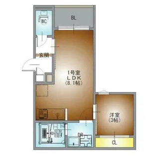 アールエス道徳(RS道徳)【3階】の間取り