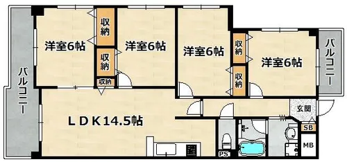ロイヤル神戸山の街【201号室】の間取り
