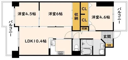 ロイヤル神戸山の街【3階】の間取り