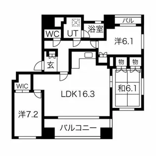 パシフィックコンフィート丸の内【7階】の間取り