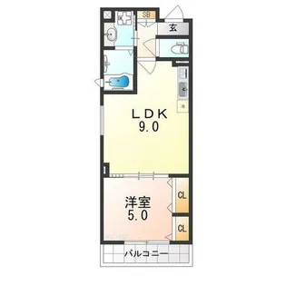 クリエオーレ新堂Ⅱ【1階】の間取り