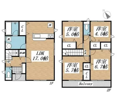福岡県北九州市小倉南区横代北町3丁目【一戸建】の間取り