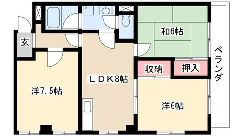 山田ハイツ【305号室】の間取り