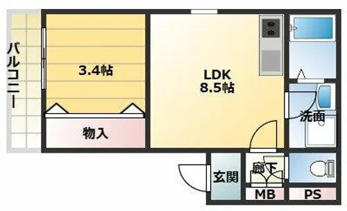 ジーメゾン守口藤田【1階】の間取り