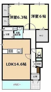 AQUA COURT【1階】の間取り