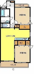 クレール1【2階】の間取り