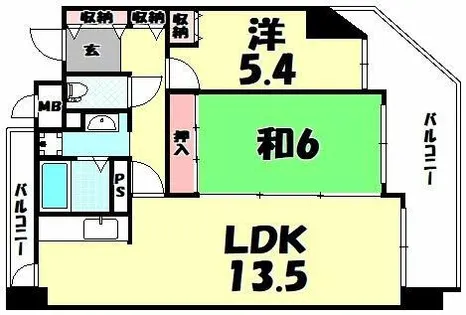 リバーサイド本町橋【601号室】の間取り