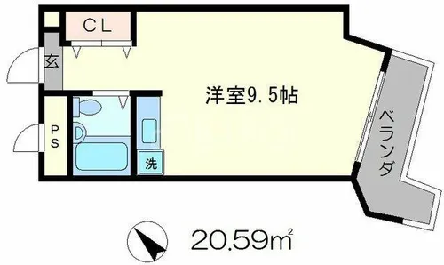 アベニールアサダ【5階】の間取り