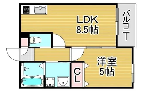 福岡県福岡市東区香椎駅前3丁目【アパート】の間取り