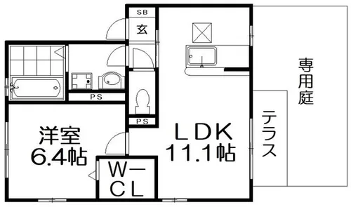 ソフィアKUZUHAⅡ【1階】の間取り