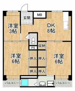 ビレッジハウス伏屋【1階】の間取り