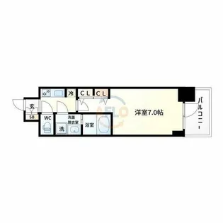 S-RESIDENCE難波大国町Deux【12階】の間取り