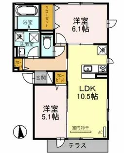 サンシャイン喜連【1階】の間取り